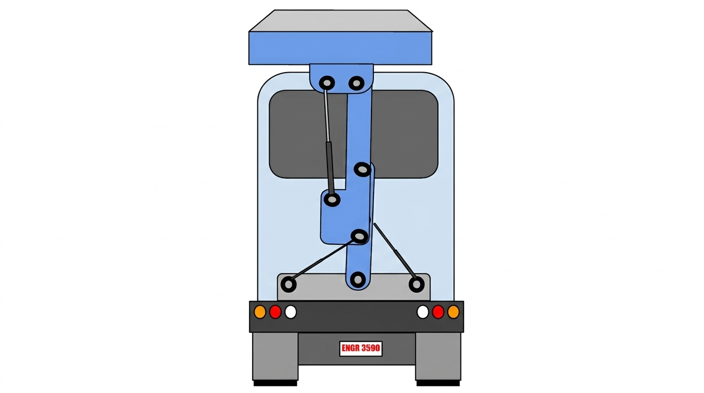 Doppler radar truck in scanning configuration (graphical representation).